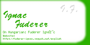 ignac fuderer business card